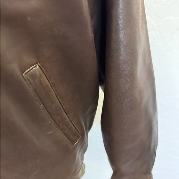 Polo by Ralph Lauren Vintage Biswing Leather Bomber Jacket in Brown Size L - Picture 5 of 16